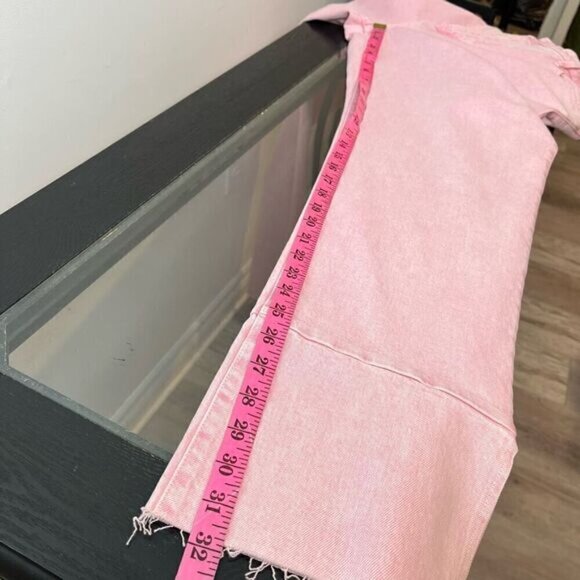 Good American Women's Good Boy Split Hem Straight Leg Jeans Pink Size 14/32 - Picture 11 of 13